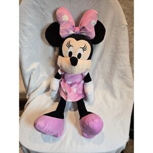 DISNEY MINI MOUSE PLUSH‎ Pink Dress with White Polka Dots Stuffed Animal